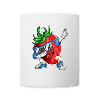 Erdbeere macht Dabbing Erdbeereis Tanz Shirt - Tasse - Weiß - Vorne