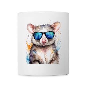 Lunettes de soleil Opossum Imprimé coloré Animal Design - Mug blanc - blanc - Devant