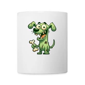 Halloween chien drôle zombie dessin animé - Mug blanc - blanc - Devant