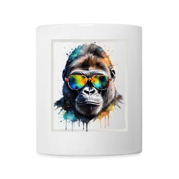 Gorille Lunettes de soleil Singe Coloré Animal Design Imprimer - Mug blanc - blanc - Devant