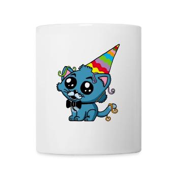 Chaton à la fête - Mug blanc - blanc - Devant