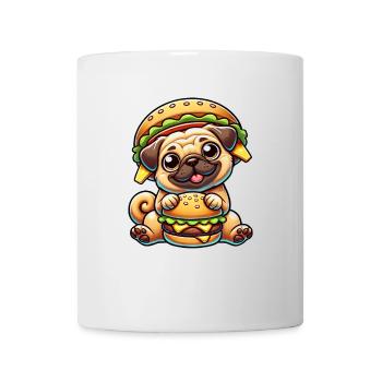 Whimsical Pug Burger Hat Dog Fast Food - Mug - white - Front