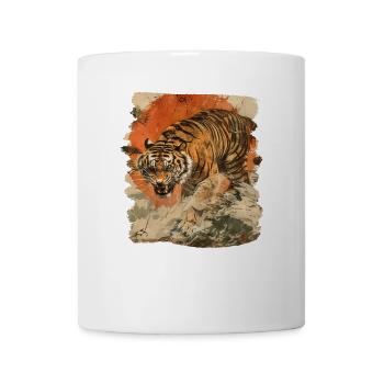 Tigre japonais rétro des années 80 - Mug blanc - blanc - Devant