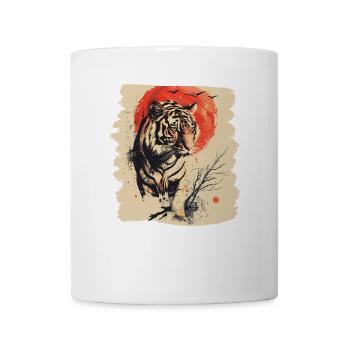 80er Jahre Retro Japanischer Tiger - Tasse - Weiß - Vorne