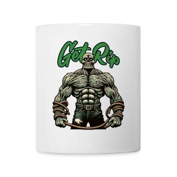 Lustiger Wortspiel Spruch Muskulöser Zombie - Tasse - Weiß - Vorne