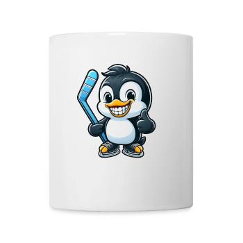 Pinguin Eishockeyspieler lustiges Eishockey Design - Tasse - Weiß - Vorne
