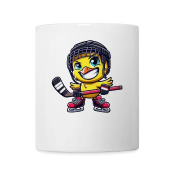 Drôle poulet poussin joueur de hockey sur glace - Mug blanc - blanc - Devant