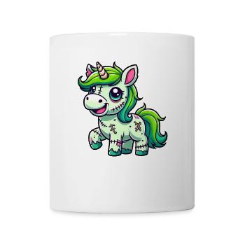 Halloween Einhorn Zombie Gruseliger Einhornkopf - Tasse - Weiß - Vorne