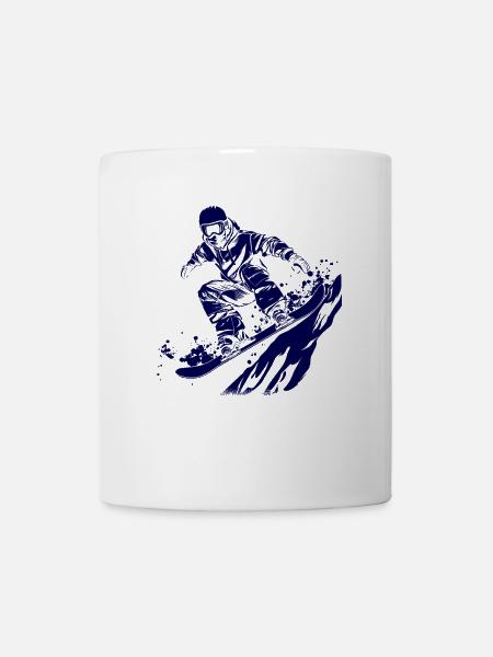 Snowboarder Skizze - Tasse - Weiß