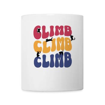 Chats grimpant du bloc sur lettrage vintage - Mug blanc - blanc - Devant