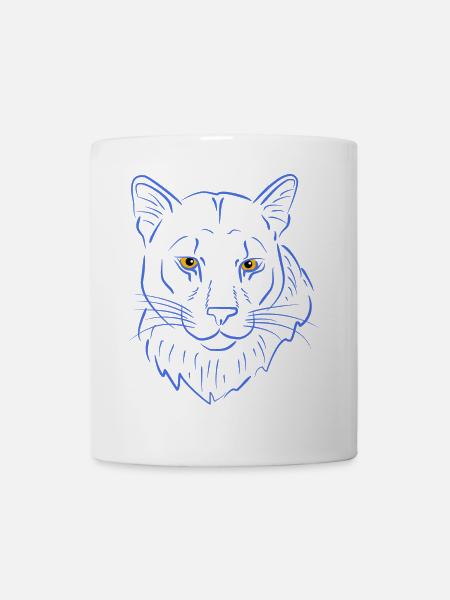Bergloewe raubtier - Tasse - Weiß