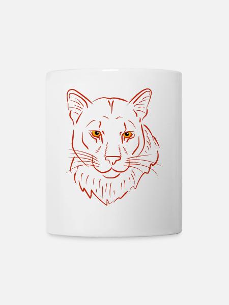 Bergloewe raubtier - Tasse - Weiß