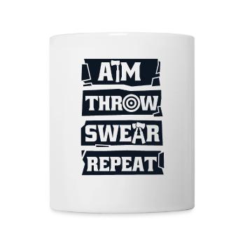 Objectif lancer jurer répéter hache jeu de lancer hache - Mug blanc - blanc - Devant