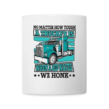 Quand un gamin fait signe de la main, nous klaxonnons Trucker Legends Lover - Mug blanc - blanc - Devant