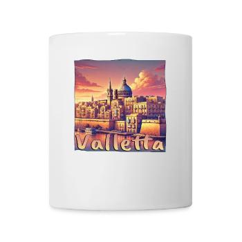La Valette, Malte, coucher de soleil, ville de vacances - Mug blanc - blanc - Devant