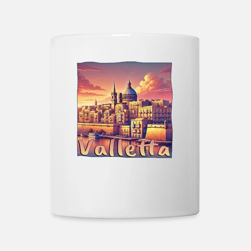 La Valette, Malte, coucher de soleil, ville de vacances - Mug blanc - blanc