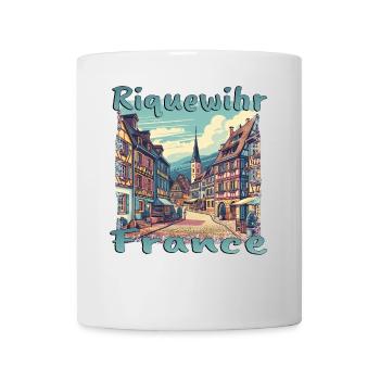 Visite à pied de la vieille ville de Riquewihr France Montagnes - Mug blanc - blanc - Devant
