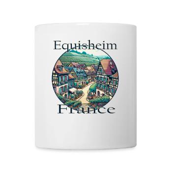 Frankreich Eguisheim Altstadt Berge Landschaft - Tasse - Weiß - Vorne