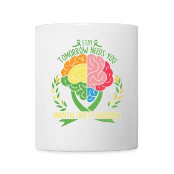 Un cerveau coloré pour la santé mentale - Mug blanc - blanc - Devant