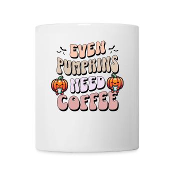 Même les citrouilles ont besoin de café - Mug blanc - blanc - Devant