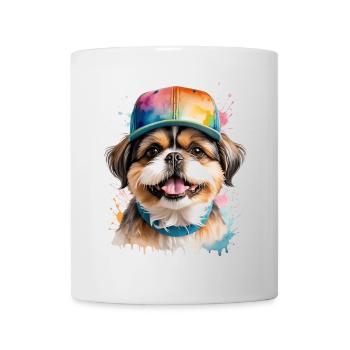 Shih Tzu Snapback Cap Chien Drôle Animal Print - Mug blanc - blanc - Devant