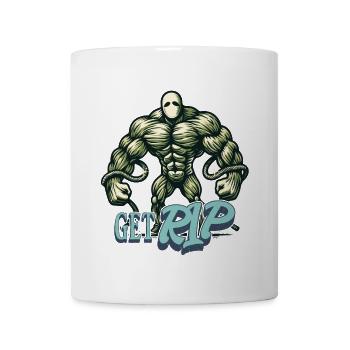 Lustiger Wortspiel Spruch Muskulöser Zombie - Tasse - Weiß - Vorne