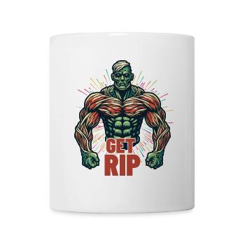 Get RIP Muskulöser Zombie Bodybuilder Spruch - Tasse - Weiß - Vorne