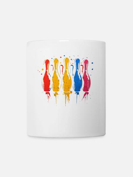 Bowling Farbkleckse - Tasse - Weiß