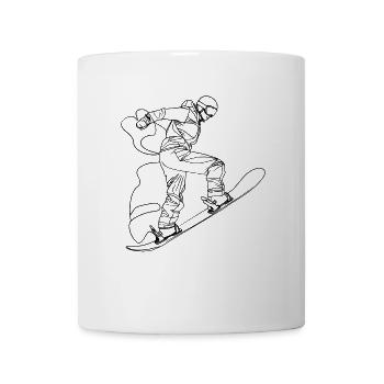 Snowboarder Line Art - Tasse - Weiß - Vorne