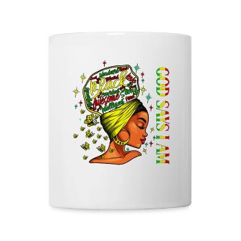 God Says I Am elegant Black Juneteen Girl 1865 - Mug - white - Front