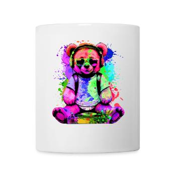 DJ ours, nounours Teddy, dessin animé, musique, concerts festivals - Mug blanc - blanc - Devant