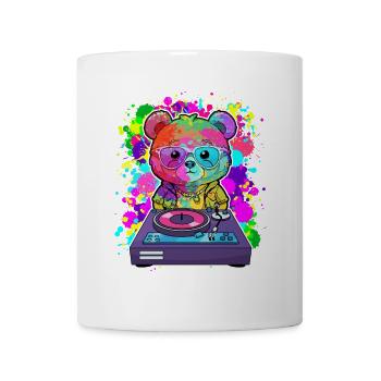 DJ ours, nounours Teddy, dessin animé, musique, concerts festivals - Mug blanc - blanc - Devant