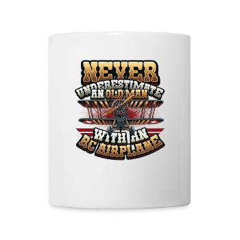 Old man with model airplane - Mug - white - Front