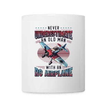 Old man with model airplane - Mug - white - Front