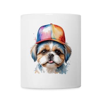 Shih Tzu Snapback Cap Chien Drôle Animal Print - Mug blanc - blanc - Devant