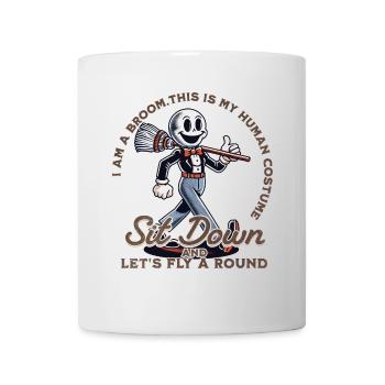 Lustiger Halloween Spruch Bin Ein Besen - Tasse - Weiß - Vorne
