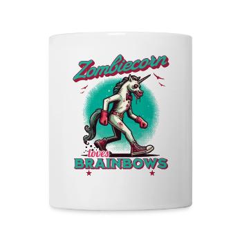 Zombie Einhorn Lustiger Halloween Spruch - Tasse - Weiß - Vorne