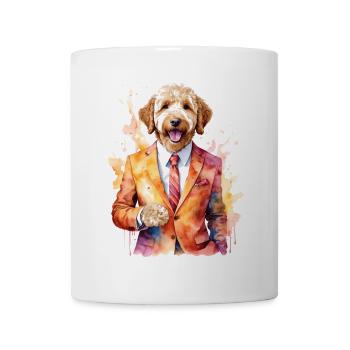 Goldendoodle Anzug Hund Tier Design Print - Tasse - Weiß - Vorne