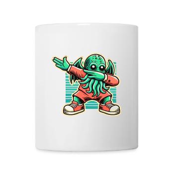 Lustiger Dabbender Cthulhu Kreatur Mit Tentakeln - Tasse - Weiß - Vorne