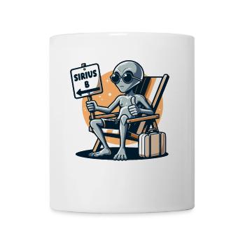 Alien "Sirius B" Hitchhiker's Guide Cartoon Illustration - Mug - white - Front