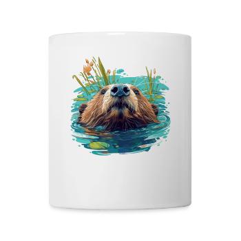 Beaver Biber - Mug blanc - blanc - Devant