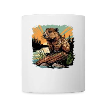 Beaver Biber - Mug blanc - blanc - Devant