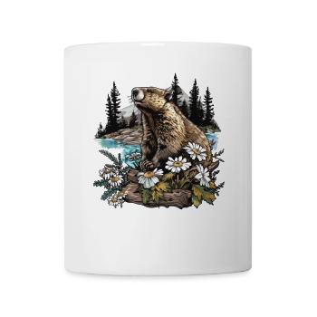Beaver Biber - Mug blanc - blanc - Devant
