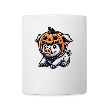 Süßes Halloween Schwein Kürbis Cartoon - Tasse - Weiß - Vorne