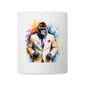 Costume de gorille singe Imprimé de conception d’animaux colorés - Mug blanc - blanc - Devant