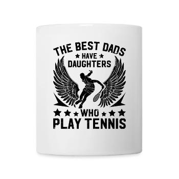 Les meilleurs papas ont des filles qui jouent au tennis papa - Mug blanc - blanc - Devant