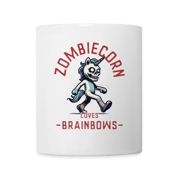 Zombiecorn Liebt Brainbows Gruseliges Einhorn - Tasse - Weiß - Vorne