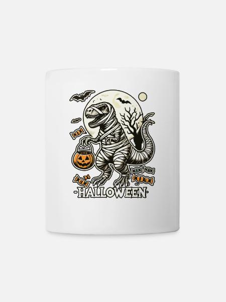 Lustige T-Rex Mumie Liebt Süßigkeiten - Tasse - Weiß