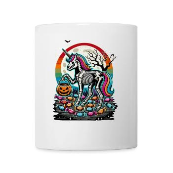 Drôle de squelette de licorne aime les bonbons - Mug blanc - blanc - Devant