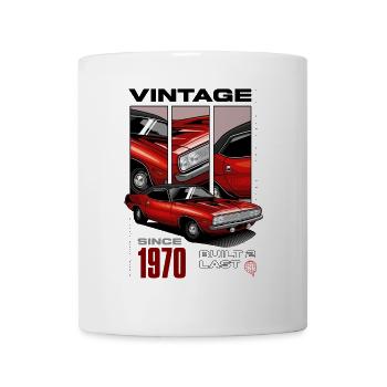 Je ne suis pas vieux, je suis une voiture classique vintage née en 1970 - Mug blanc - blanc - Devant